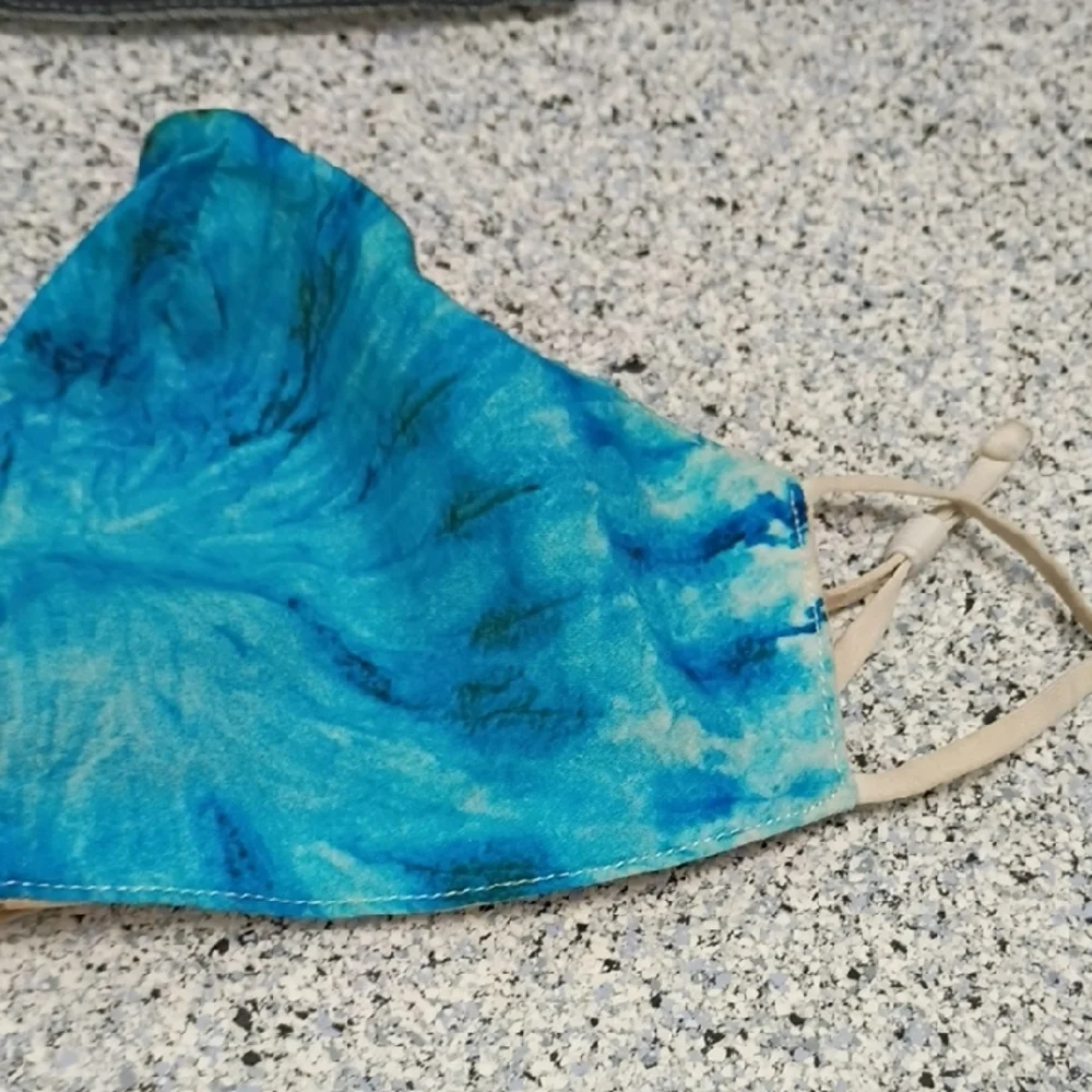 Set of Three Face Masks in Gray, Blue, and Green